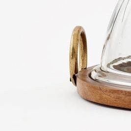 Modern Wooden Round Cake Stand with <b>Glass</b> <b>Dome</b> Casted Handle Handmade & Eco Friendly Design for Home Kitchen & Hotel Use - Product Image 5