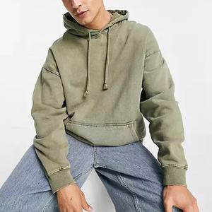 Pull de haute qualité Logo personnalisé coton poids lourd et sweat-shirts sweat à capuche en coton surdimensionné sweats à capuche pour hommes noir - Product Image 5