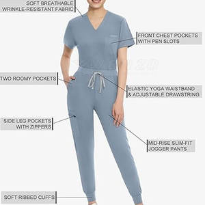 Conjunto de Uniformes Médicos de Algodón y Poliéster con Tela de Lona y Protección contra Agujas para Hospitales, Clínicas y Entornos Médicos - Product Image 3