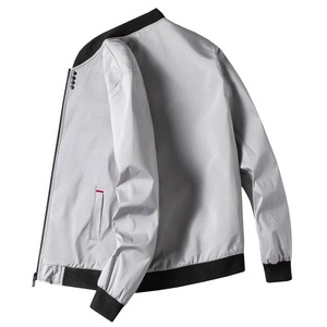 Veste décontractée pour hommes d'automne avec fermeture à glissière solide à manches longues uniforme de baseball veste de cyclisme coupe-vent - Product Image 3