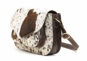 Bolso bandolera de cuero con pelo, hecho a mano, con cuero genuino y herrajes antiguos con acabado cepillado, diseño premium, al por mayor - Product Image 2