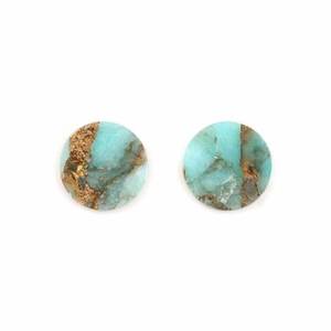 มาใหม่12มม. mohhave Amazonite วงกลมเหรียญทองแดงคอมโพสิตพลอยธรรมชาติเรียบสำหรับทำเครื่องประดับ - Product Image 4
