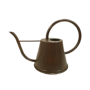 Arrosoir en métal peint fini martelé brun décoratif extérieur Look moderne décor de jardin arrosoir en métal - Product Image 1