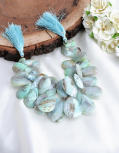 โอปอลเปรูทรงลูกแพร์เจียระไน 32 ชิ้น ธรรมชาติ สำหรับทำเครื่องประดับอัญมณี - Product Image 1