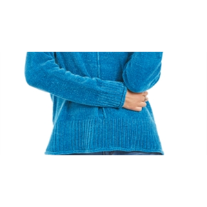 Cardigan in ciniglia blu da donna Style & Co, traspirante e caldo, casual con logo frontale, moda autunnale, taglia L petite - Product Image 3