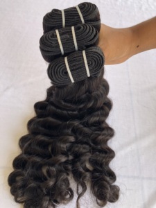 Haute Qualité 100% Exportation 16 Pouces Lâche Vague Profonde Bundle 100% Raw Remy Temple Indien Vierge Extensions de Cheveux Humains 12A Doux Unique - Product Image 2