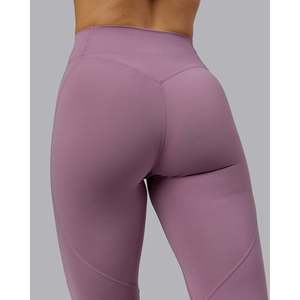 Legging de fitness ultra taille haute pleine longueur Blaze - Nylon et Spandex à motifs, effet ventre plat, couleur Raisin, pour femmes, tailles XL et 3XL - Product Image 5