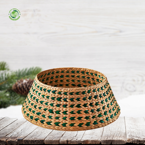 Árbol de Navidad Collar de árbol de Navidad tejido natural, plegable, decoración de Navidad, Collar de pie de árbol de Navidad de Noel - Product Image 2