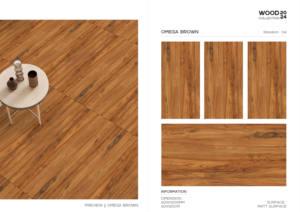 Carreaux de sol en céramique émaillée moderne aspect bois 600x1200mm Porcelaine 600x1200mm Carreaux mats avec finition en bois Design contemporain - Product Image 3