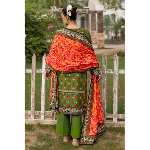 Conjunto de traje Khaddar estampado sin coser de 3 piezas para mujer K-52027 - Product Image 5