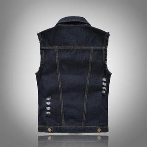 Autumn <b>Men's</b> <b>Denim</b> <b>Vest</b> <b>Men</b> Retro Streetwear Ripped Jean Sleeveless Jackets Fashion Cotton Windbreaker Waistcoat <b>Men</b> Clothings - Product Image 2