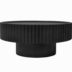 Mesa <span class=keywords><strong>de</strong></span> <span class=keywords><strong>centro</strong></span> redonda moderna mesa <span class=keywords><strong>de</strong></span> <span class=keywords><strong>centro</strong></span> <span class=keywords><strong>de</strong></span> cóctel <span class=keywords><strong>de</strong></span> madera con diseño a rayas para sala <span class=keywords><strong>de</strong></span> estar hogar Oficina apartamento - Product Image 3