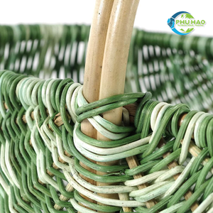 Traditional Woven RATTAN HARVEST <b>BASKET</b> <b>STORAGE</b> <b>BASKET</b> <b>Large</b> <b>Wicker</b> <b>Basket</b> with Handles <b>for</b> Flowers, Fruits, Vegetable Gathering - Product Image 4