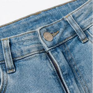 Pantalones Vaqueros Acampanados de Mezclilla para Mujer al por Mayor OEM, Cintura Alta, Transpirables, Cómodos, con Logotipo Personalizado, Moda Urbana, Jeans para Mujer - Product Image 4