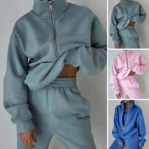 Survêtement Femme Ensemble deux pièces Hiver Chaud Hoodies + Pantalon Pullovers Sweatshirts Femme Jogging Femme Vêtements Sports Suit Outfits - Product Image 2