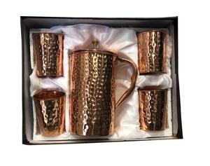 Toxin Free Solid Copper Customized Color/Size/Logo Eco-Friendly Biodegradable Drinkware Water Pitcher with Lid - Product Image 6