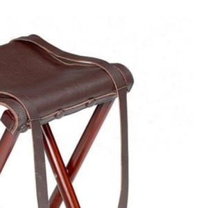 Nouveauté Chaises trépieds en cuir personnalisées pour la chasse et le tir / Nouveau style tendance Tabouret de camping en bois avec sièges en cuir - Product Image 4