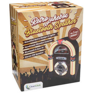 Jukebox <b>Bluetooth</b> Speaker <b>with</b> Lights & <b>Aux</b>-in Retro Style Handmade Wooden Exterior - Product Image 4