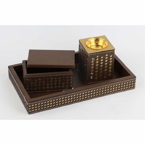 Top vente personnalisé fait à la main de luxe meilleure qualité cuir Mubkhar ensemble Ramada Eid donnant cadeau en cuir Bakhoor brûleur brûleur d'encens - Product Image 2