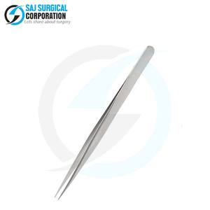 Pince à épiler de précision en acier inoxydable pour gaucher, pointe droite, durable, légère, réutilisable, écologique, outil de toilettage, logo personnalisé - Product Image 3