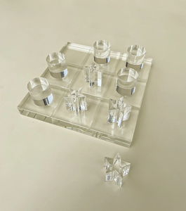 Aspecto antiguo acrílico Tic Tac Toe juego dormitorio Oficina Color Base Mesa decoración clásico acrílico transparente Tic-Tac-Toe - Product Image 2