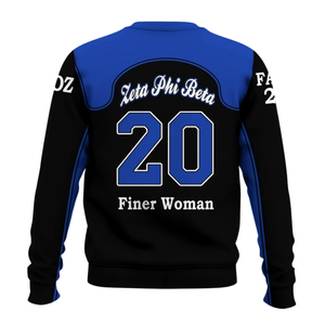 Sweat-shirt à col rond brodé Zeta Phi Beta pour femmes, bleu, vêtements grecs de sororité, pull en polaire 1920 - Product Image 2