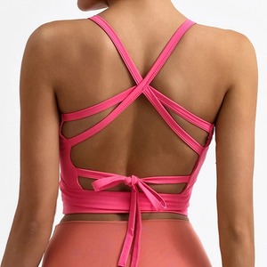 สปอร์ตบราระบายอากาศได้ดีมีสไตล์ใหม่สำหรับผู้หญิงบราสำหรับเล่นโยคะผ้าไนลอนสแปนเด็กซ์แบบลำลองขายส่ง - Product Image 1