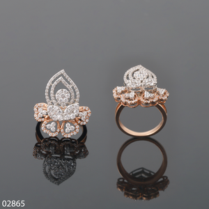 แหวนหมั้นเพชรที่โตในห้องแล็บชุบโรสโกลด์ของผู้หญิงมีการตัดที่ยอดเยี่ยมเพื่อรับการรับรองเครื่องประดับสำหรับปาร์ตี้อินเทรนด์ - Product Image 1