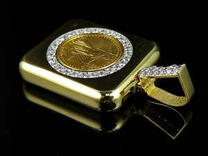 Personalized Square Iced Out Moissanite Diamond <b>Gold</b> Plated S925 Silver <b>Coin</b> Pendant for Men Hip Hop Custom <b>Necklace</b> - Product Image 3