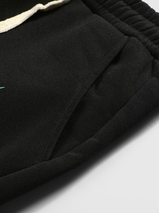 Men's Casual Street Style Trendy Cross Print Fashionable Slightly Flared <b>Black</b> and White Color-Block Design Sweatpants - Product Image 5