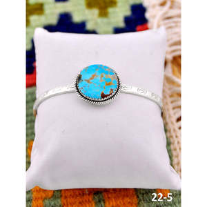 Southwest Handmade No.8 Turquoise & Sterling <b>Silver</b> <b>Cuff</b> <b>Bracelet</b> Cultural Collectible Jewelry - Product Image 3