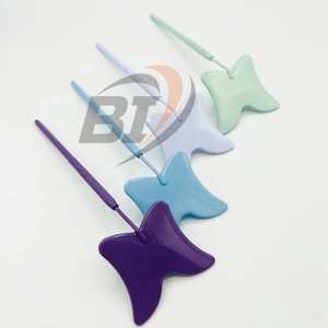 Pinzas de cejas con espejos de pestañas en forma de corazón de mariposa de acero sostenible para extensiones de pestañas - Product Image 3