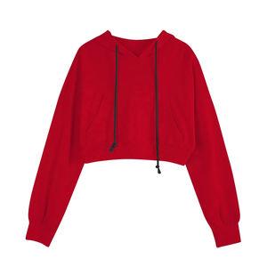 ชุดวอร์มกีฬาของผู้หญิงชุดวอร์ม2ชิ้นเสื้อครอปมีฮู้ดและจ๊อกกิ้งแบบออกแบบโลโก้ได้ตามต้องการสไตล์ใหม่ - Product Image 2