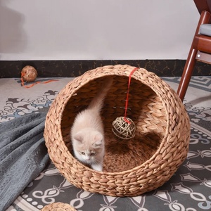 Cama ecológica tejida a mano para gatos y mascotas, Natural jacinto de agua, Material de malla de verano fresco, sostenible y fresco para mascotas - Product Image 4