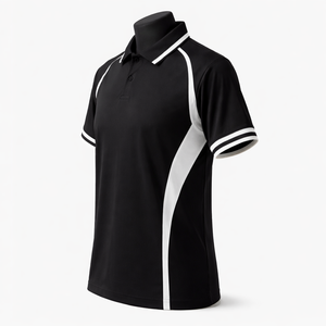 Camiseta Polo Personalizada para Hombre, Negra y Blanca, Deportiva, Casual, de Poliéster, para Golf, Fabricante al por Mayor - Product Image 4