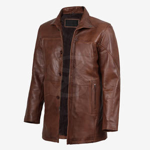 Manteau en cuir de luxe moderne, conçu avec une texture douce de qualité supérieure pour un port confortable et un look élégant et propre - Product Image 1