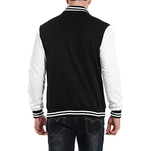 Chaqueta de cuerpo de lana personalizada para hombre con mangas de cuero puro Diseño de bordado genuino CollegeBaseballjacket para hombres - Product Image 3