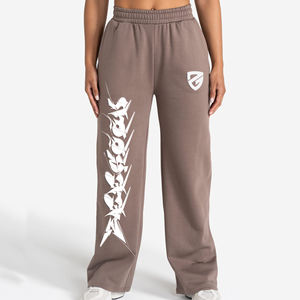 กางเกงวิ่งขายาวผ้าคอตตอน100% สำหรับผู้หญิงกางเกงระบายเหงื่อทรงถุงเนื้อนุ่มระบายอากาศได้ดีป้องกันไฟฟ้าสถิตย์หน้าแบนคุณลักษณะฤดูหนาว - Product Image 3