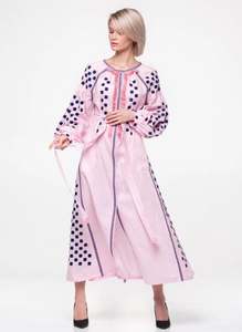 Vestido Maxi Casual Elegante de Verano 2026 con Diseño Exclusivo, Manga Larga Tipo Linterna, Cuello Redondo, Estilo Bohemio Étnico con Bordado Floral - Product Image 4