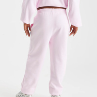 Pantalon de jogging en molleton à dentelle pour femme, sur mesure, de haute qualité, coupe régulière, avec logo personnalisé, taille élastique, grandes tailles, vêtements de sport