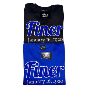 Finer J16 Silver Outline Chenille Sweat Coton Polaire Brodé Sororité Zeta Phi Beta Noir Pull Crewneck - Product Image 6