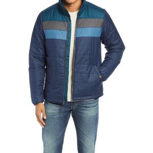 Veste matelassée réversible légère et décontractée de taille personnalisée pour hommes coupe-vent de haute qualité pour l'hiver coupe-vent à capuche nouvelle fermeture éclair personnalisable - Product Image 1