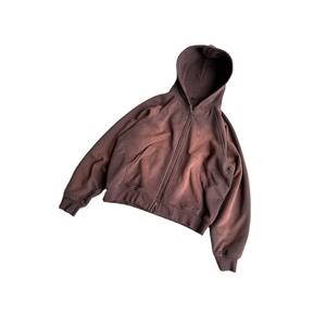 Custom <b>Yourself</b> Casual Soft Comfortable Plain Blank Acid Washed Vintage 100% Cotton Zip up Hoodie for Men - Product Image 1