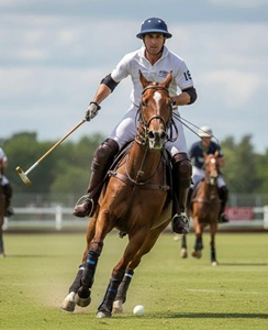 Protège-genoux en cuir fait main pour le polo |   Équipement de protection sportive à double sangle réglable Tough Tack TT-KG-1 50x50x40cm - Product Image 2