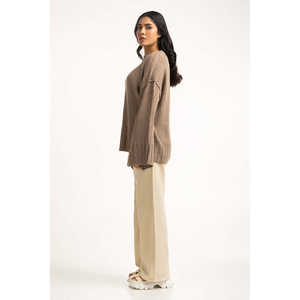 Cárdigan de Mujer, Corte Regular, Tejido Cálido con Decoración de Botones, Estilo Casual Coreano, Suéter Estampado de Invierno WM-SWT-WS24-094 - Product Image 4