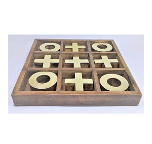 Mesa de juego de Tic Tac Toe de madera hecha a mano para niños, gran oferta, juego de madera de calidad Superior, juego de Tic Tac de latón y madera, buen suministro - Product Image 2