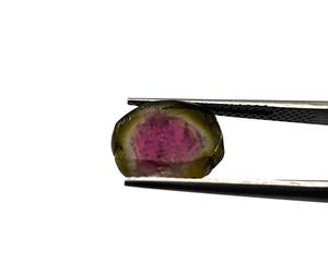 IGI certificado 3A piedra preciosa rosa de alta calidad 9mm Anillo Verde sandía Natural turmalina rebanada tratada térmicamente piedras preciosas sueltas para - Product Image 4