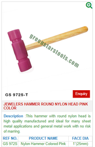 Martillo de joyero de cabeza redonda de nailon GS 972S rosa para herramientas y equipos de joyería para manualidades de joyería - Product Image 2