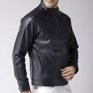 Veste en cuir pour hommes de haute qualité Couleurs personnalisées Col montant pour l'hiver-Disponible en gros - Product Image 2