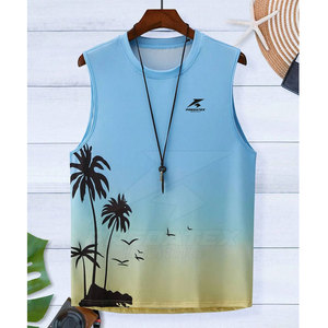 Chemises sans manches décontractées pour hommes, 100% coton tricoté, respirantes, séchage rapide, style confortable, nouvelle tendance, vente promotionnelle - Product Image 2